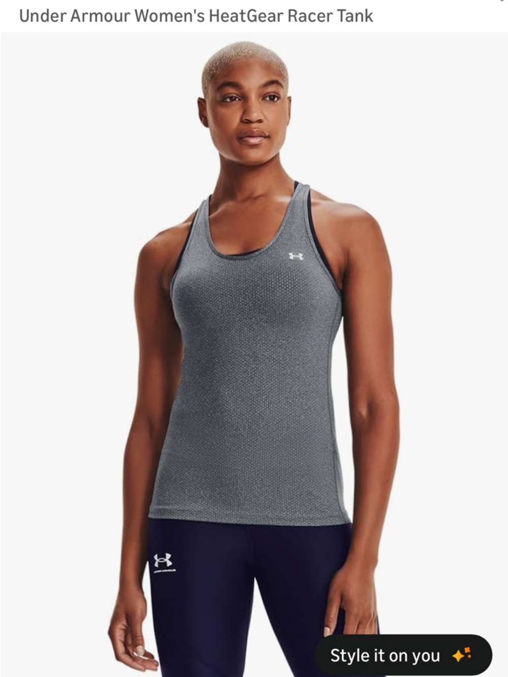 Under Armour Women's HeatGear Racer Tank - Charcoal Gray
